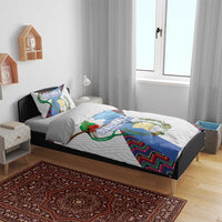 Guatemala Independence Day Bedding Set Resplendent Quetzal with Coat of Arms and Maya Textiles - Wonder Print Shop