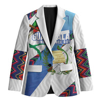 Guatemala Independence Day Blazer Resplendent Quetzal with Coat of Arms and Maya Textiles - Wonder Print Shop