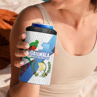 Guatemala Independence Day 4 in 1 Can Cooler Tumbler Resplendent Quetzal with Coat of Arms and Maya Textiles - Wonder Print Shop