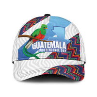 Guatemala Independence Day Classic Cap Resplendent Quetzal with Coat of Arms and Maya Textiles - Wonder Print Shop