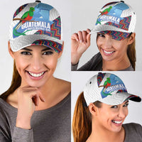 Guatemala Independence Day Classic Cap Resplendent Quetzal with Coat of Arms and Maya Textiles - Wonder Print Shop