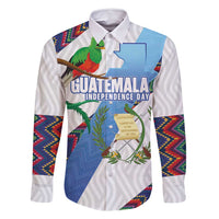 Guatemala Independence Day Family Matching Long Sleeve Bodycon Dress and Hawaiian Shirt Resplendent Quetzal with Coat of Arms and Maya Textiles - Wonder Print Shop