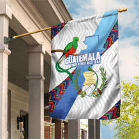 Guatemala Independence Day Garden Flag Resplendent Quetzal with Coat of Arms and Maya Textiles - Wonder Print Shop