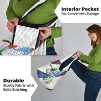 Guatemala Independence Day Grocery Bag Resplendent Quetzal with Coat of Arms and Maya Textiles - Wonder Print Shop