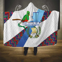 Guatemala Independence Day Hooded Blanket Resplendent Quetzal with Coat of Arms and Maya Textiles - Wonder Print Shop