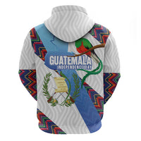 Guatemala Independence Day Hoodie Resplendent Quetzal with Coat of Arms and Maya Textiles - Wonder Print Shop