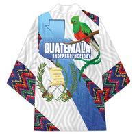 Guatemala Independence Day Kimono Resplendent Quetzal with Coat of Arms and Maya Textiles - Wonder Print Shop