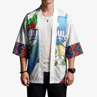 Guatemala Independence Day Kimono Resplendent Quetzal with Coat of Arms and Maya Textiles - Wonder Print Shop
