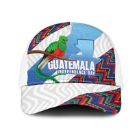 Guatemala Independence Day Mesh Trucker Cap Resplendent Quetzal with Coat of Arms and Maya Textiles - Wonder Print Shop