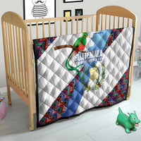 Guatemala Independence Day Quilt Resplendent Quetzal with Coat of Arms and Maya Textiles - Wonder Print Shop