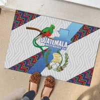 Guatemala Independence Day Rubber Doormat Resplendent Quetzal with Coat of Arms and Maya Textiles - Wonder Print Shop