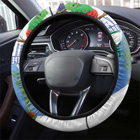 Guatemala Independence Day Steering Wheel Cover Resplendent Quetzal with Coat of Arms and Maya Textiles - Wonder Print Shop