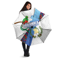 Guatemala Independence Day Umbrella Resplendent Quetzal with Coat of Arms and Maya Textiles - Wonder Print Shop