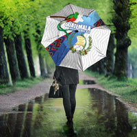 Guatemala Independence Day Umbrella Resplendent Quetzal with Coat of Arms and Maya Textiles - Wonder Print Shop