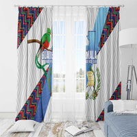 Guatemala Independence Day Window Curtain Resplendent Quetzal with Coat of Arms and Maya Textiles - Wonder Print Shop