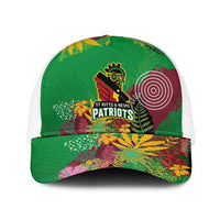 St Kitts and Nevis Cricket Patriots Baseball Net Cap Caribbean Tropical Plants Sporty Green - Wonder Print Shop