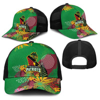 St Kitts and Nevis Cricket Patriots Baseball Net Cap Caribbean Tropical Plants Sporty Green - Wonder Print Shop