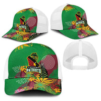St Kitts and Nevis Cricket Patriots Baseball Net Cap Caribbean Tropical Plants Sporty Green - Wonder Print Shop