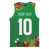 Custom St Kitts and Nevis Cricket Patriots Basketball Jersey Caribbean Tropical Plants Sporty Green - Wonder Print Shop