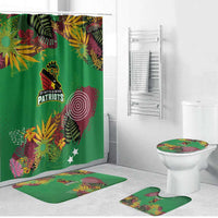 St Kitts and Nevis Cricket Patriots Bathroom Set Caribbean Tropical Plants Sporty Green - Wonder Print Shop