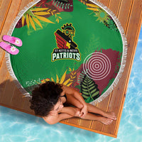 St Kitts and Nevis Cricket Patriots Beach Blanket Caribbean Tropical Plants Sporty Green - Wonder Print Shop