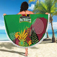 St Kitts and Nevis Cricket Patriots Beach Blanket Caribbean Tropical Plants Sporty Green - Wonder Print Shop