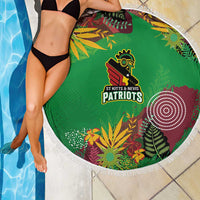 St Kitts and Nevis Cricket Patriots Beach Blanket Caribbean Tropical Plants Sporty Green - Wonder Print Shop