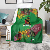 St Kitts and Nevis Cricket Patriots Blanket Caribbean Tropical Plants Sporty Green - Wonder Print Shop