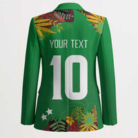 Custom St Kitts and Nevis Cricket Patriots Blazer Caribbean Tropical Plants Sporty Green - Wonder Print Shop