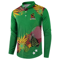 Custom St Kitts and Nevis Cricket Patriots Button Sweatshirt Caribbean Tropical Plants Sporty Green - Wonder Print Shop