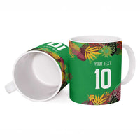Custom St Kitts and Nevis Cricket Patriots Ceramic Mug Caribbean Tropical Plants Sporty Green - Wonder Print Shop