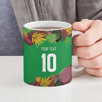 Custom St Kitts and Nevis Cricket Patriots Ceramic Mug Caribbean Tropical Plants Sporty Green - Wonder Print Shop