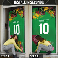 St Kitts and Nevis Cricket Patriots Door Cover Caribbean Tropical Plants Sporty Green - Wonder Print Shop