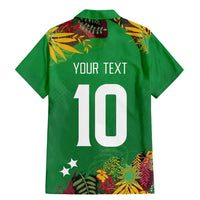 Custom St Kitts and Nevis Cricket Patriots Family Matching Mermaid Dress and Hawaiian Shirt Caribbean Tropical Plants Sporty Green - Wonder Print Shop