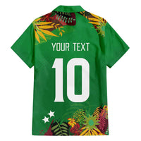 Custom St Kitts and Nevis Cricket Patriots Family Matching Tank Maxi Dress and Hawaiian Shirt Caribbean Tropical Plants Sporty Green - Wonder Print Shop