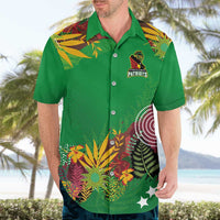 Custom St Kitts and Nevis Cricket Patriots Hawaiian Shirt Caribbean Tropical Plants Sporty Green - Wonder Print Shop