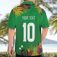 Custom St Kitts and Nevis Cricket Patriots Hawaiian Shirt Caribbean Tropical Plants Sporty Green - Wonder Print Shop