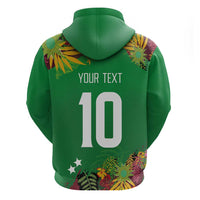 Custom St Kitts and Nevis Cricket Patriots Hoodie Caribbean Tropical Plants Sporty Green - Wonder Print Shop