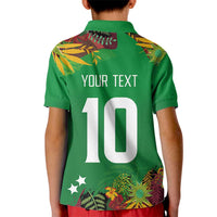 Custom St Kitts and Nevis Cricket Patriots Kid Polo Shirt Caribbean Tropical Plants Sporty Green - Wonder Print Shop