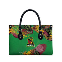 St Kitts and Nevis Cricket Patriots Leather Bag Caribbean Tropical Plants Sporty Green - Wonder Print Shop