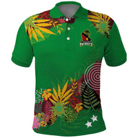 Custom St Kitts and Nevis Cricket Patriots Polo Shirt Caribbean Tropical Plants Sporty Green - Wonder Print Shop