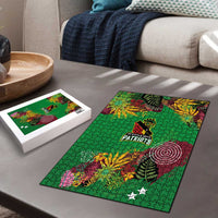 St Kitts and Nevis Cricket Patriots Puzzle Caribbean Tropical Plants Sporty Green - Wonder Print Shop