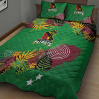 St Kitts and Nevis Cricket Patriots Quilt Bed Set Caribbean Tropical Plants Sporty Green - Wonder Print Shop
