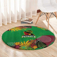 St Kitts and Nevis Cricket Patriots Round Carpet Caribbean Tropical Plants Sporty Green - Wonder Print Shop