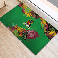 St Kitts and Nevis Cricket Patriots Rubber Doormat Caribbean Tropical Plants Sporty Green - Wonder Print Shop