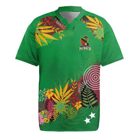 Custom St Kitts and Nevis Cricket Patriots Rugby Jersey Caribbean Tropical Plants Sporty Green - Wonder Print Shop