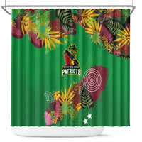 St Kitts and Nevis Cricket Patriots Shower Curtain Caribbean Tropical Plants Sporty Green - Wonder Print Shop