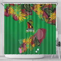 St Kitts and Nevis Cricket Patriots Shower Curtain Caribbean Tropical Plants Sporty Green - Wonder Print Shop