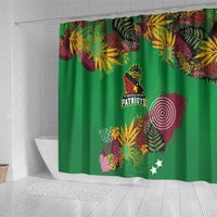 St Kitts and Nevis Cricket Patriots Shower Curtain Caribbean Tropical Plants Sporty Green - Wonder Print Shop