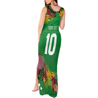 Custom St Kitts and Nevis Cricket Patriots Tank Maxi Dress Caribbean Tropical Plants Sporty Green - Wonder Print Shop